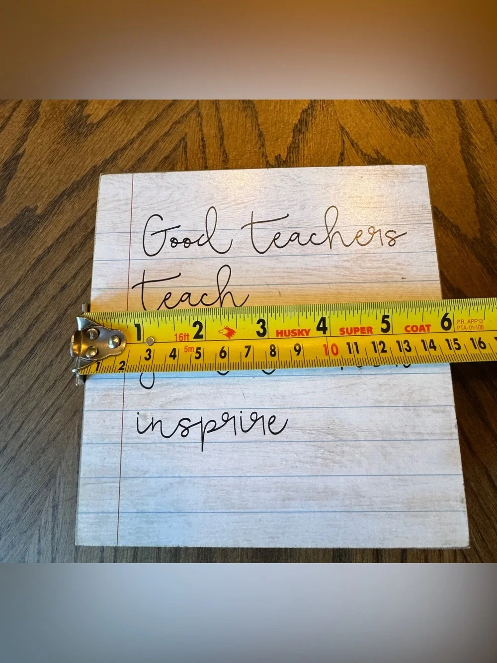 T.J.Maxx White and Black Notebook-Style Inspirational Sign